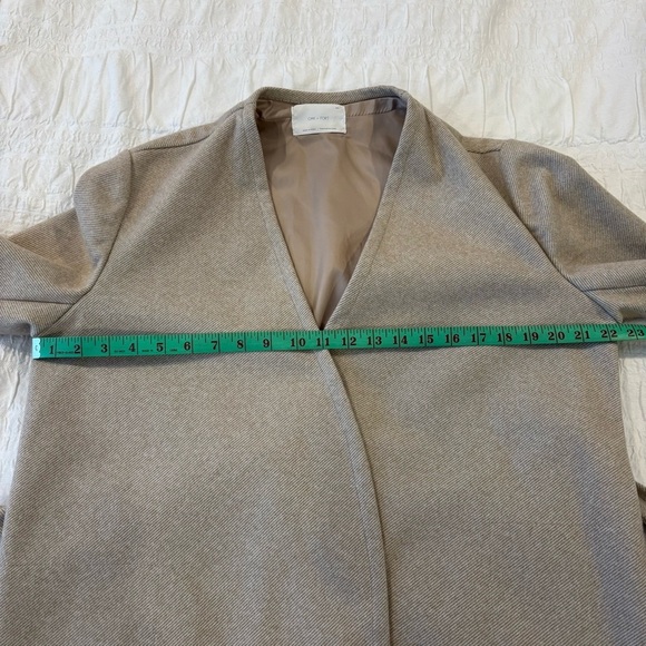 OAK + FORT Women’s Double Faced Belted Coat, Khaki, Size Medium - Picture 7 of 9